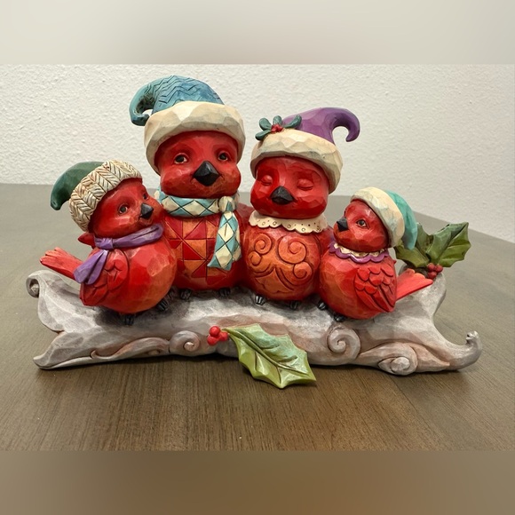 SING FOR THE SEASON - CARDINAL FAMILY ON BRANCH BY JIM SHORE - Picture 1 of 9